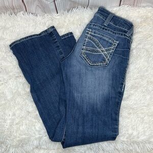 Ariat REAL Womens MidRise Stretch Boot Cut Jeans Size 29 S Denim Blue Western